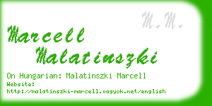 marcell malatinszki business card